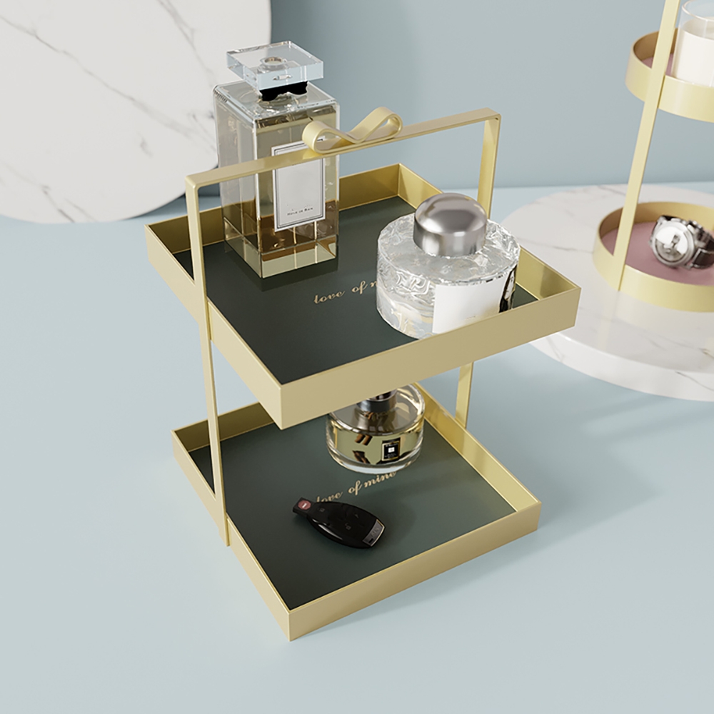 Modern Metal Desk Organizor Cosmetic Storage with Handle window image