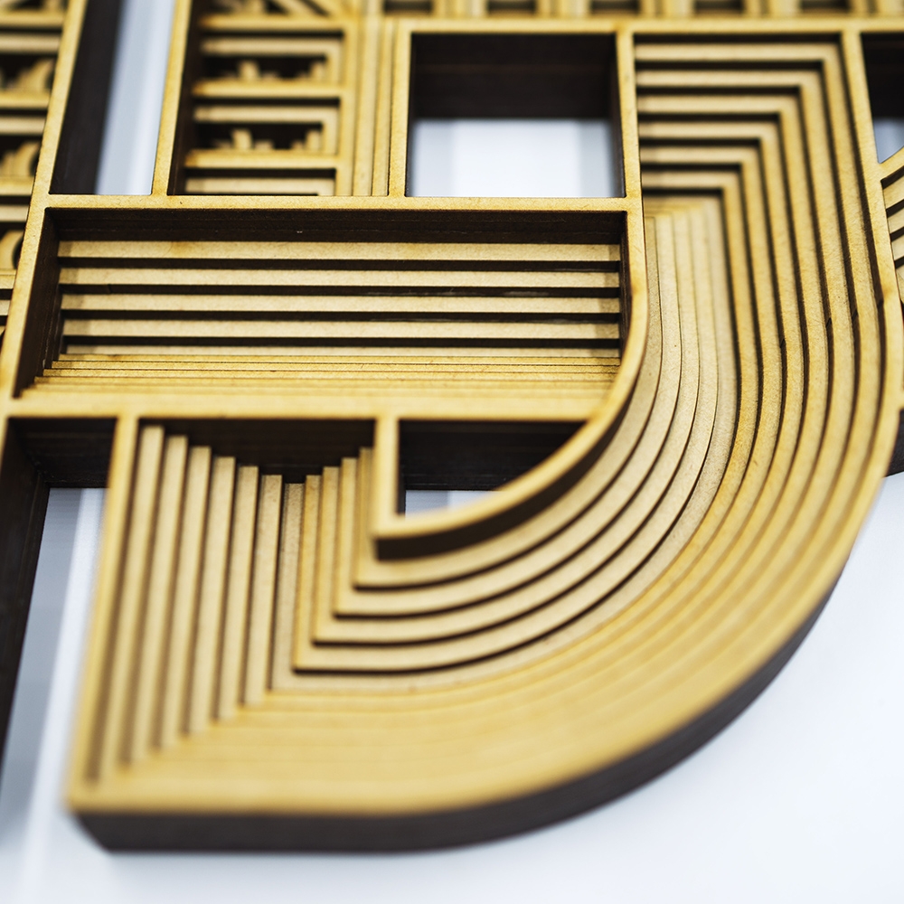 3D Geometric Carved Wooden Pattern Wall Decor Art｜Homary
