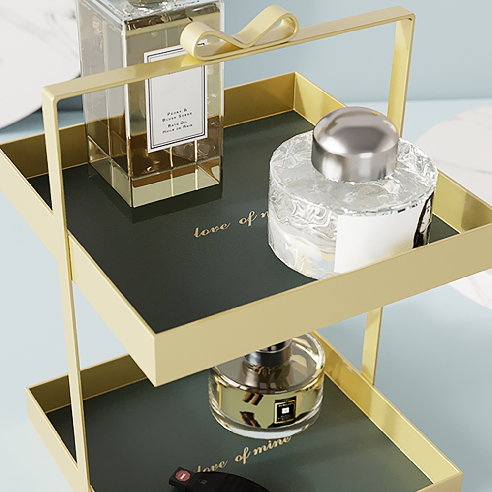 Modern Metal Desk Organizor Cosmetic Storage with Handle window image