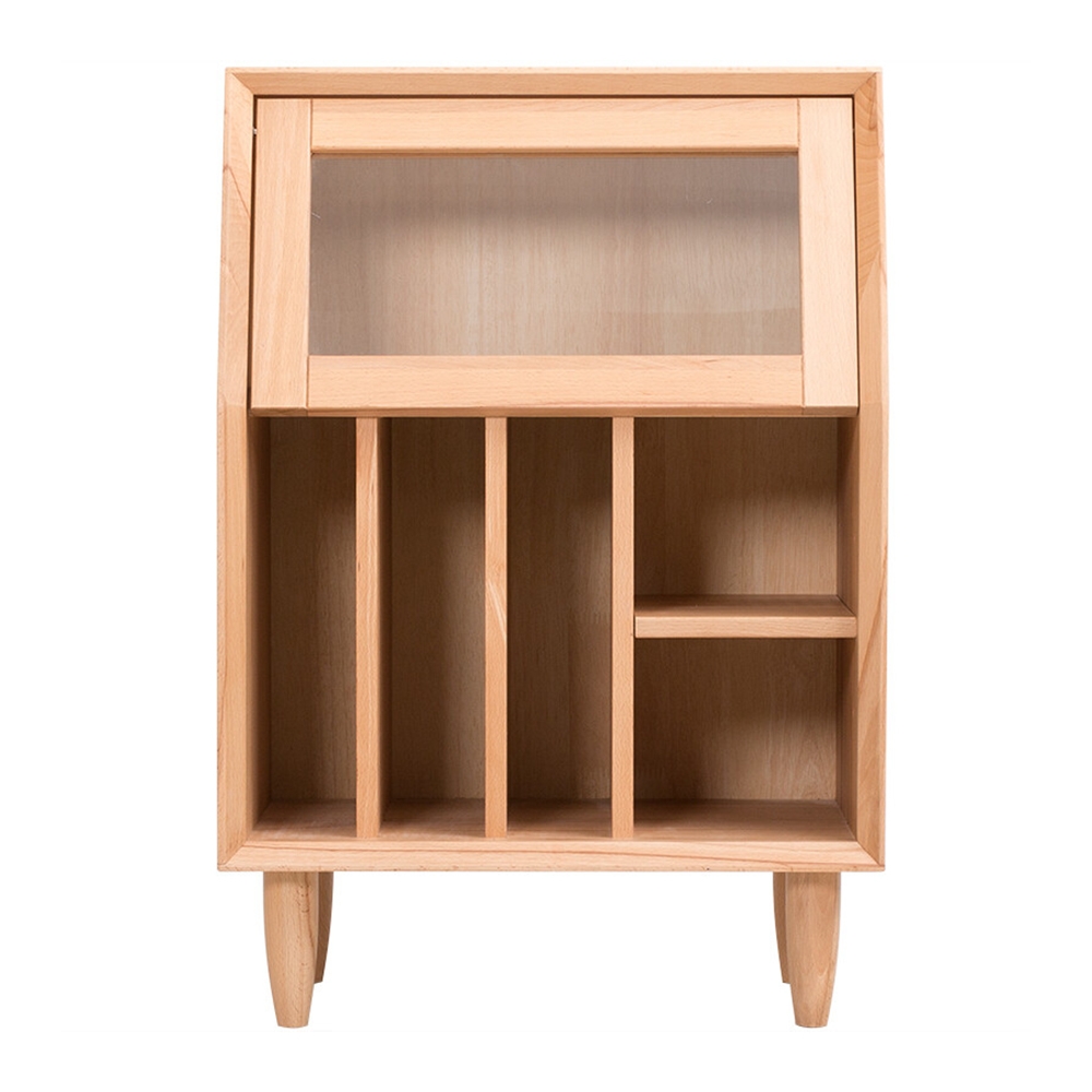 Rustic Modern End Table with Magazine Rack in Natural window image