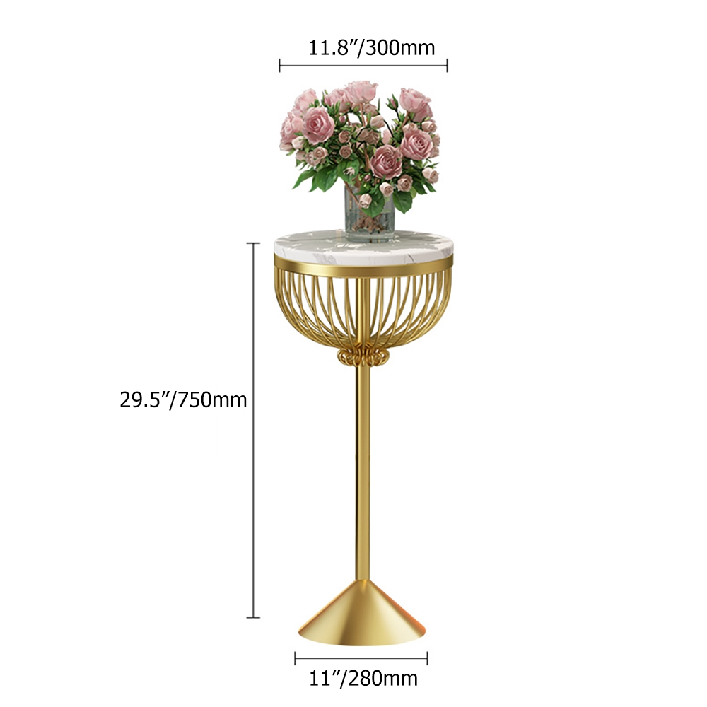 Mordern Decor freestanding Marble Plant Stand in Gold window image