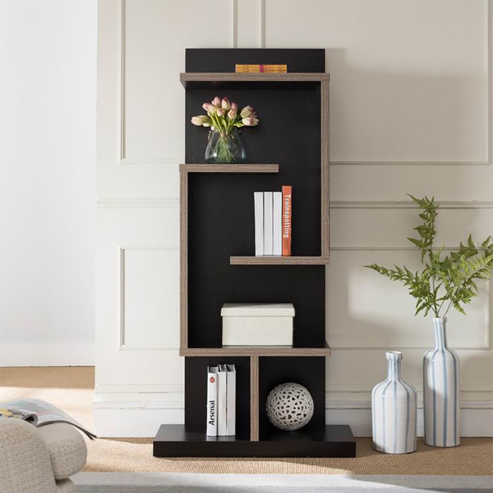 64.9" Maze Standing Etagere Bookshelf in Black window image