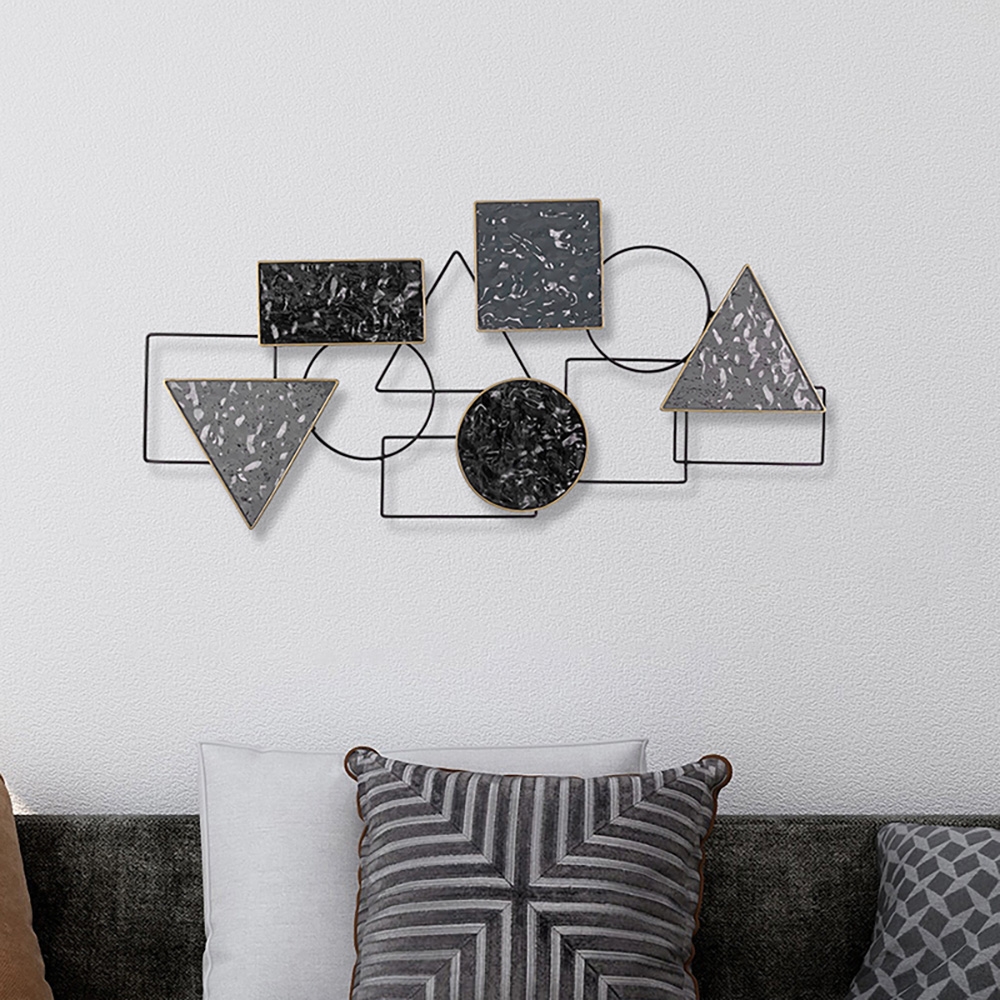 Modern Simple Geometric Patterns Metal Wall Decor Home Art window image