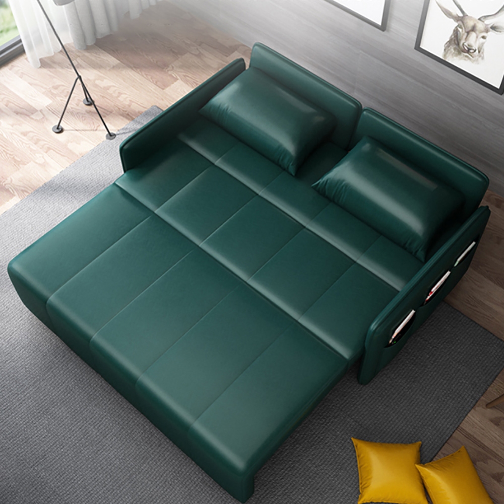 2020mm Full Sleeper Sofa Leather Upholstered Convertible Sofa window image