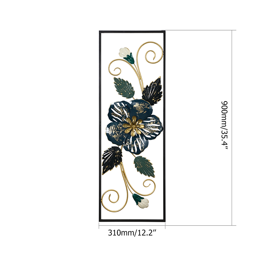 2 Pieces Farmhouse Home Metal Flower Leaf Wall Decor Set window image