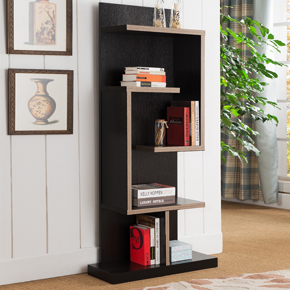 64.9" Maze Standing Etagere Bookshelf in Black window image