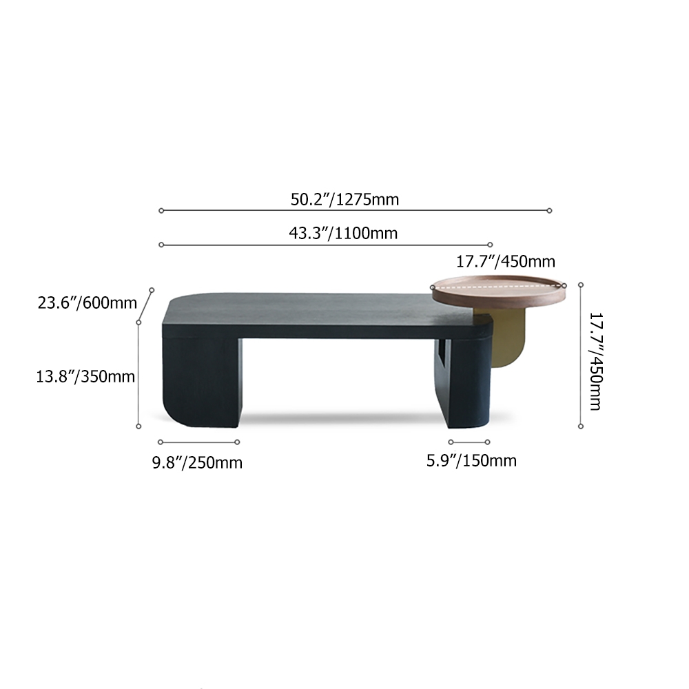 Black & Walnut Coffee Table with Double Top Wooden Accent Table window image
