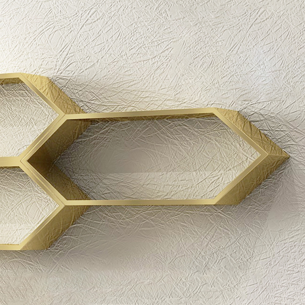 Modern Wall Mounted Floating Shelving in Gold window image