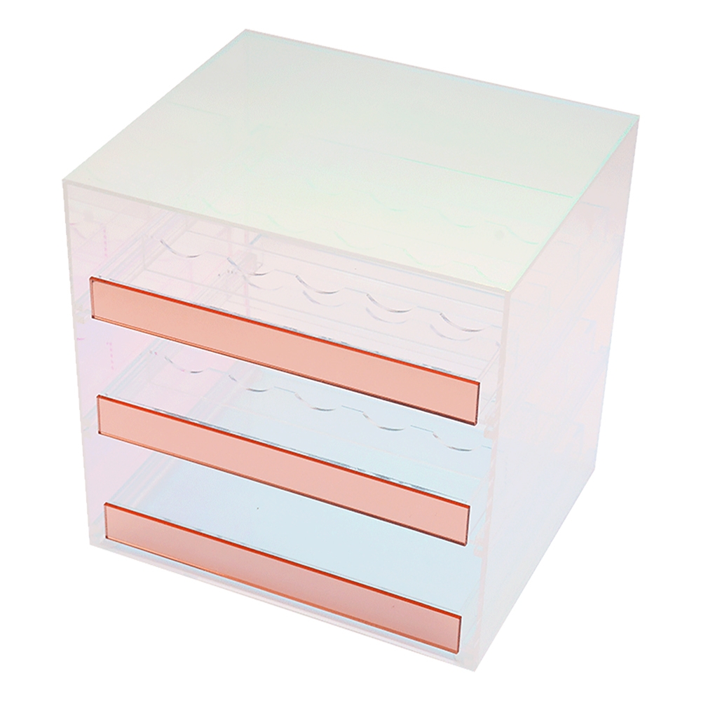 Acrylic Colourful Makeup Organiser Desk Storage Shelving 3-Tier window image