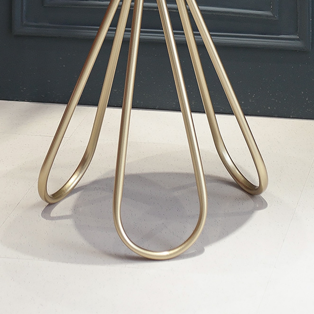 White Round Bar Table with Marble Top & Gold Base window image