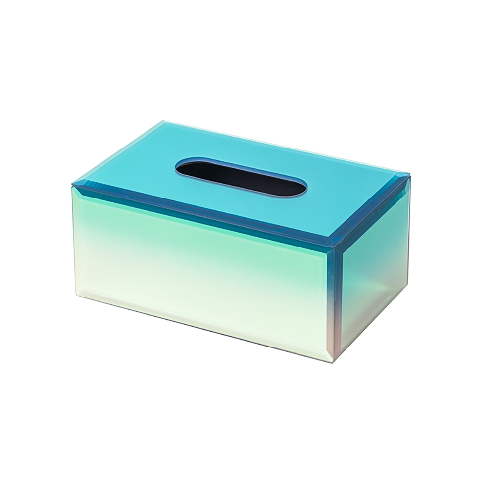 Contemporary Rectangular Desk Organizer Tissue Box Cover in Glass window image