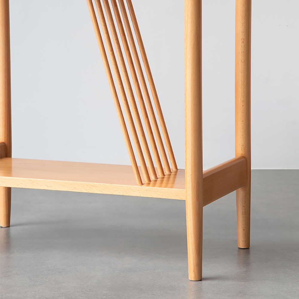 Modern 2-Tiered End Table with Shelf Wooden Side Table window image