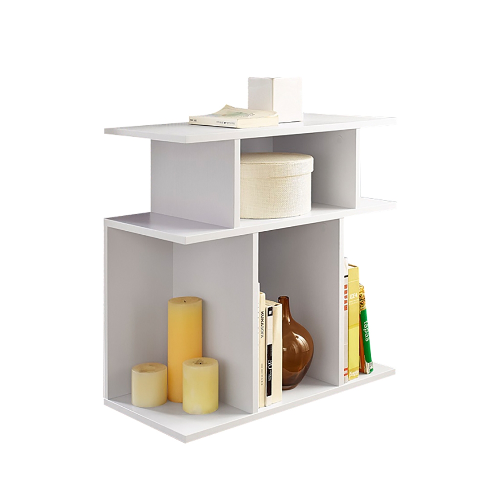 Contemporary Standing Shelf End Table in White window image