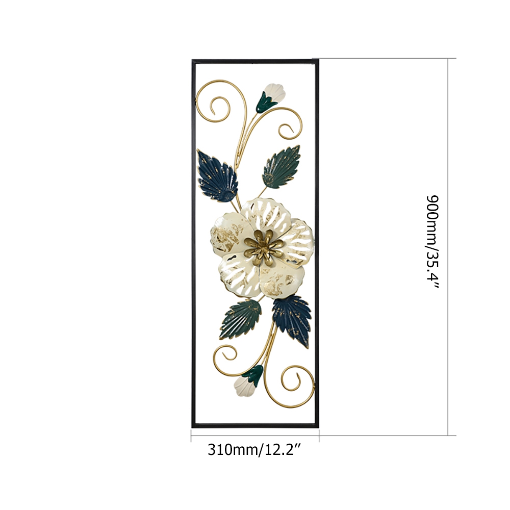2 Pieces Farmhouse Home Metal Flower Leaf Wall Decor Set window image