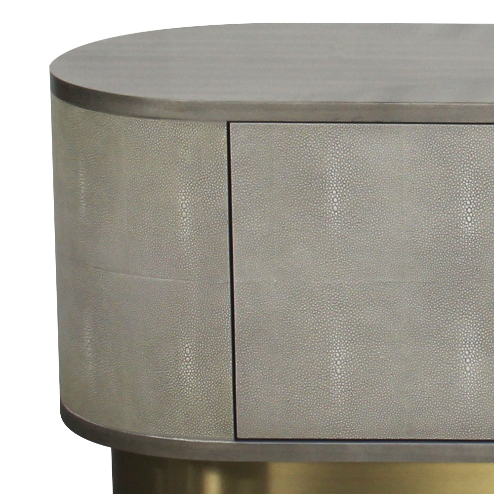 78" Gray TV Stand Oval Media Console with 4 Doors window image