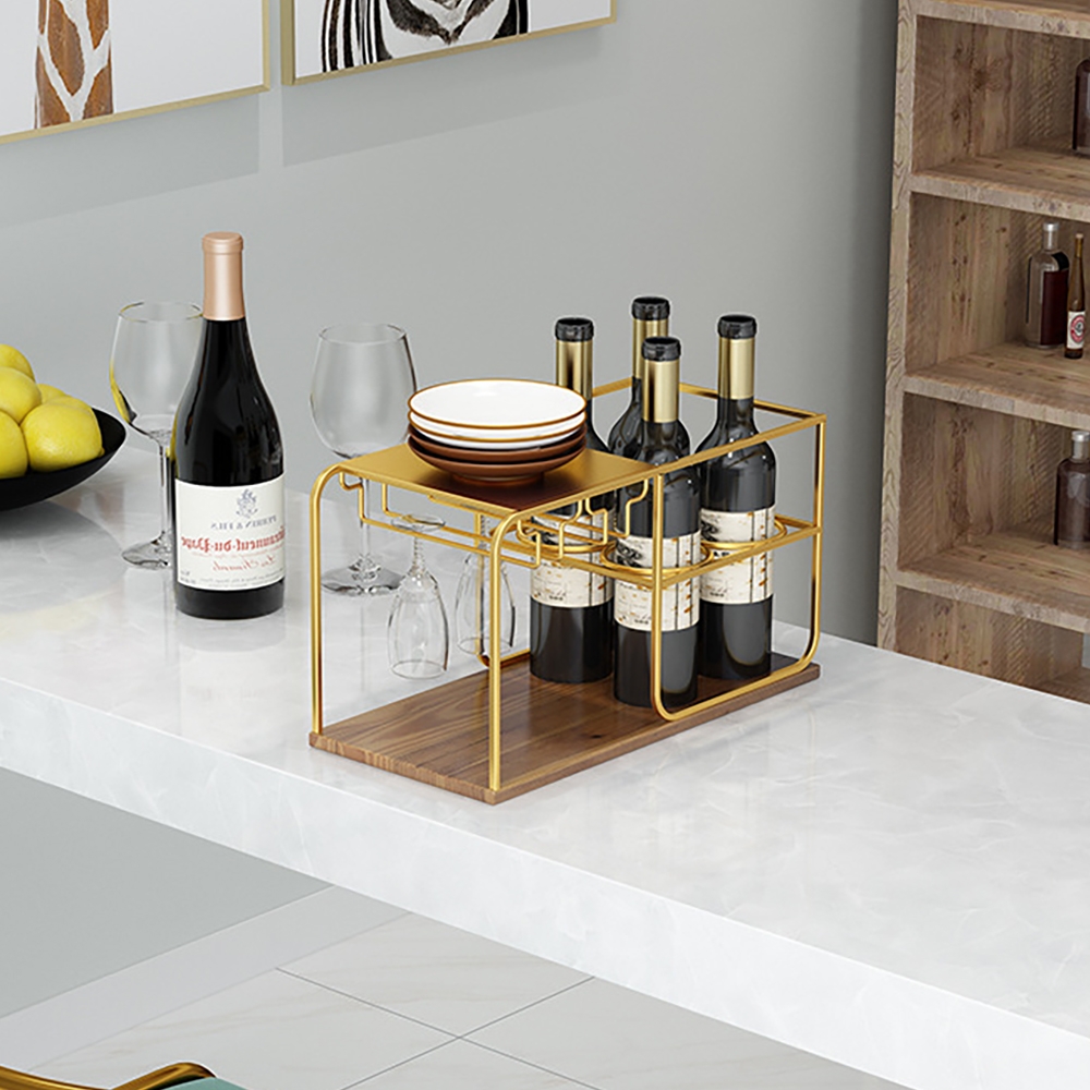 Nordic Countertop Wine Rack Glass Rack with Shelving window image
