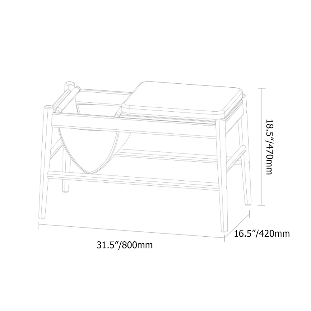 Table d'extrémité nordique avec rangement et coussin repose-pieds image de fenêtre