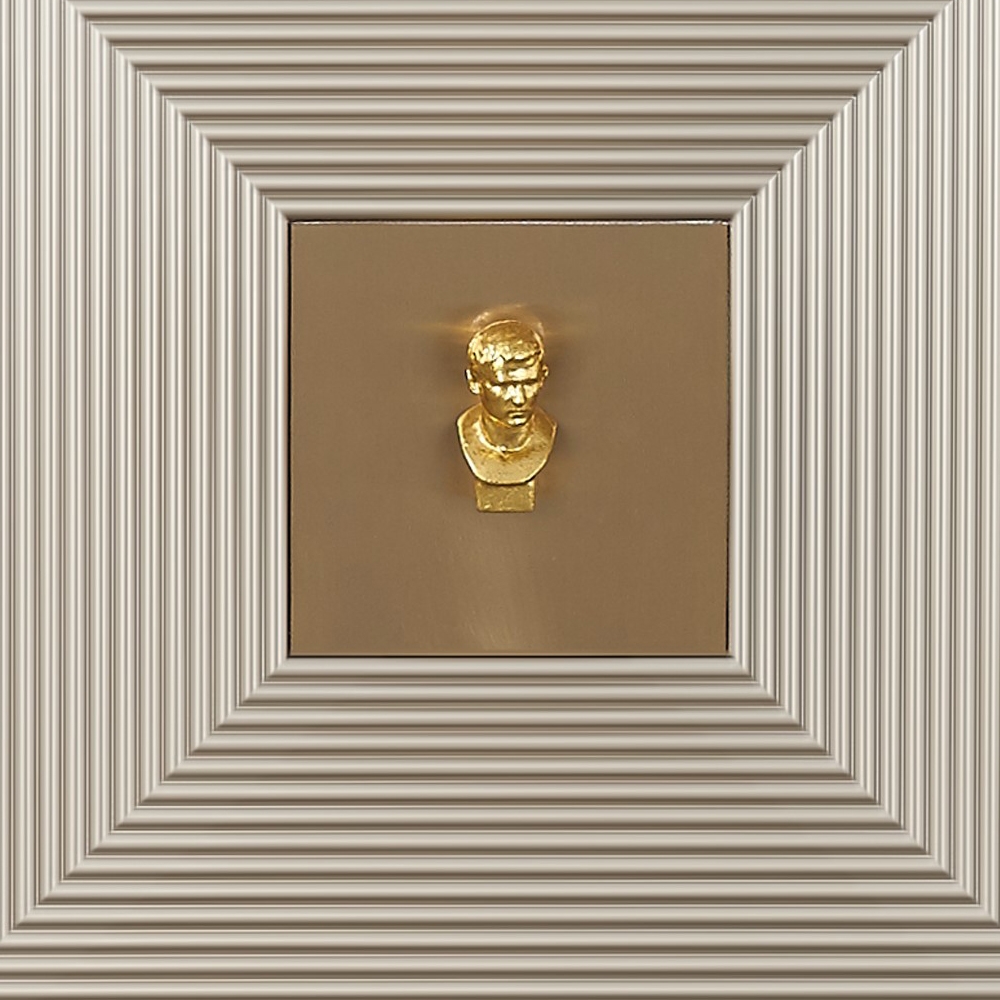 59" Modern Cabinet 3-Door Accent Storage Gold Finish window image