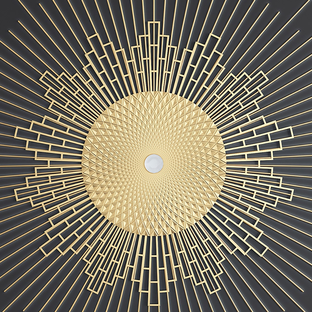 23.6" Modern Metal Gold Sun Home Abstract Wall Decor Art window image