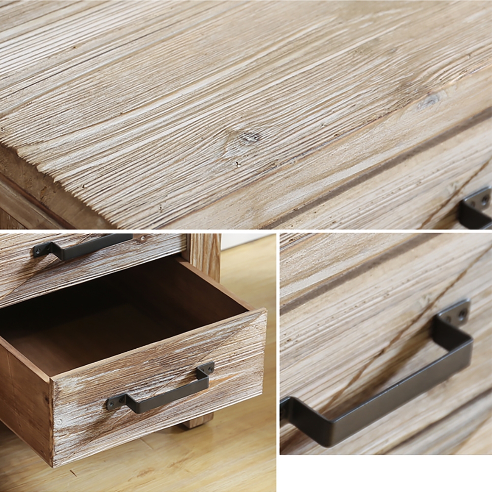 Vintage Loft Accent Cabinet 6-Drawer Distressed Natural Chest window image