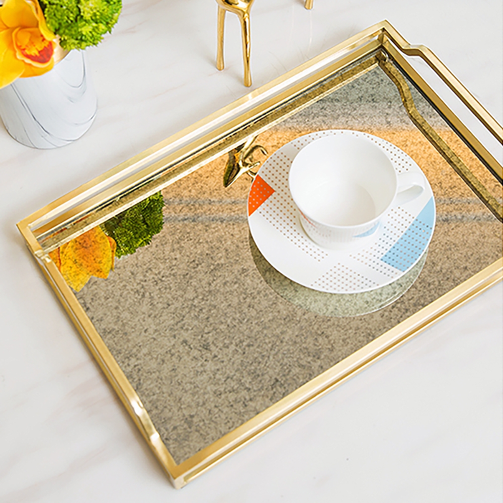 Modern Decor Tray Desk Organiser in Gold window image