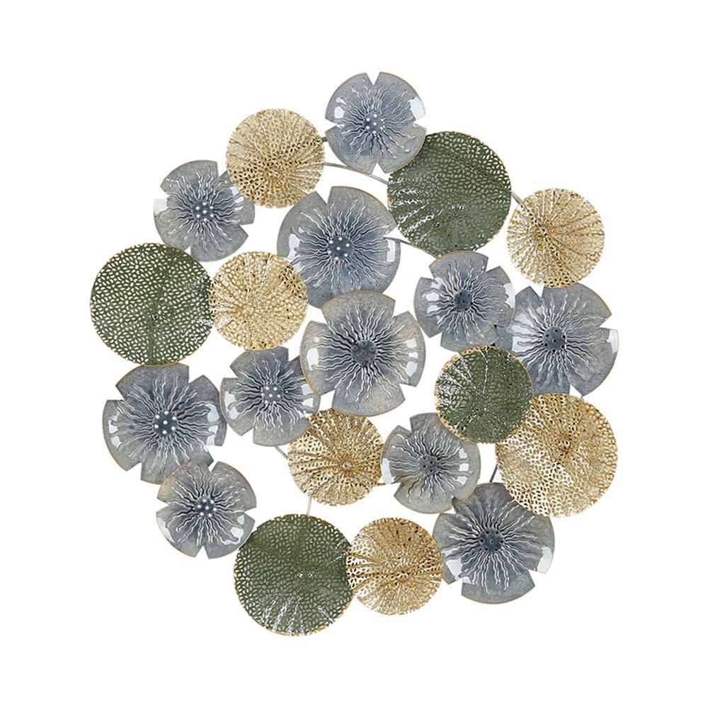 3D European Wall Decor Hanging Metal Round Flowers Art window image