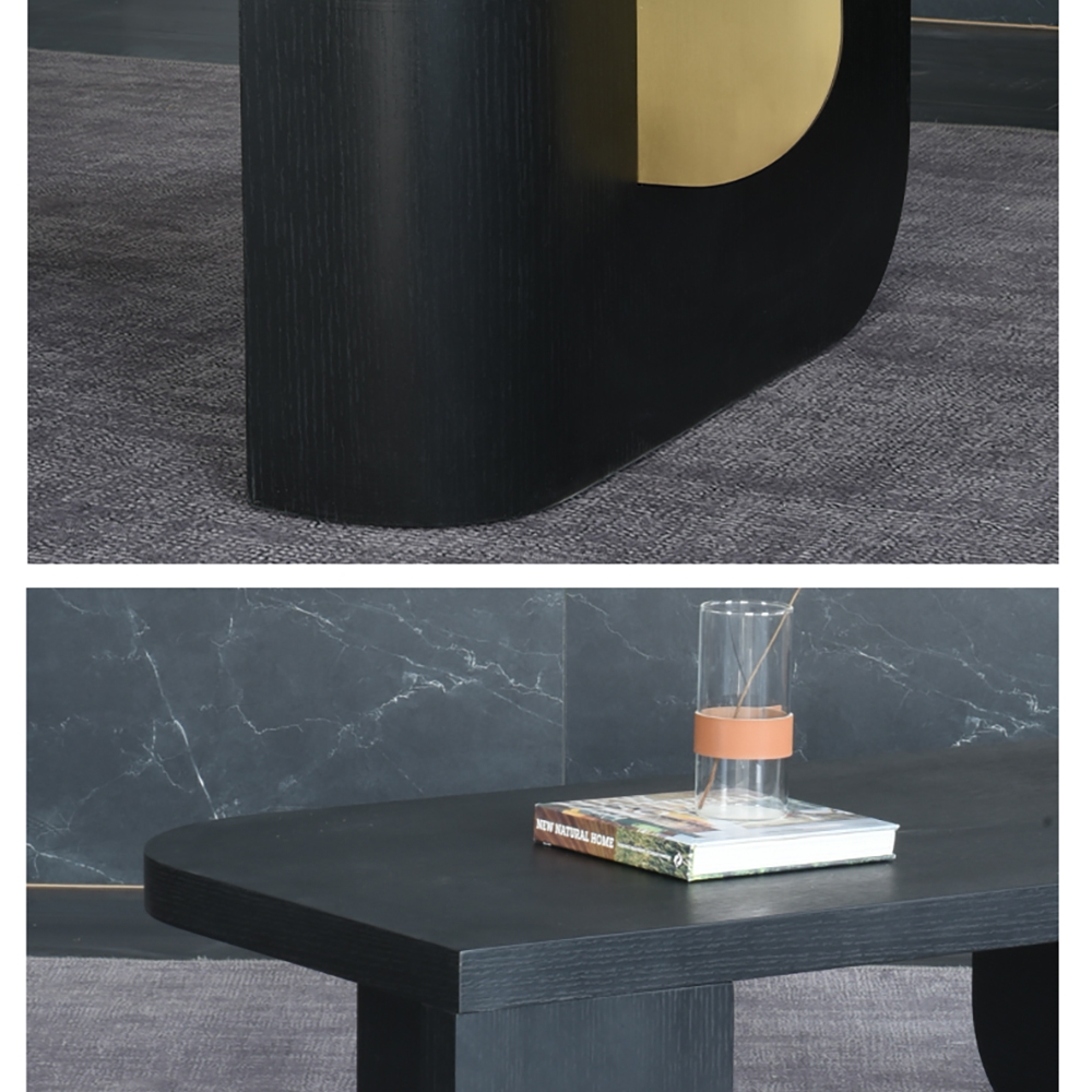 Black & Walnut Coffee Table with Double Top Wooden Accent Table window image