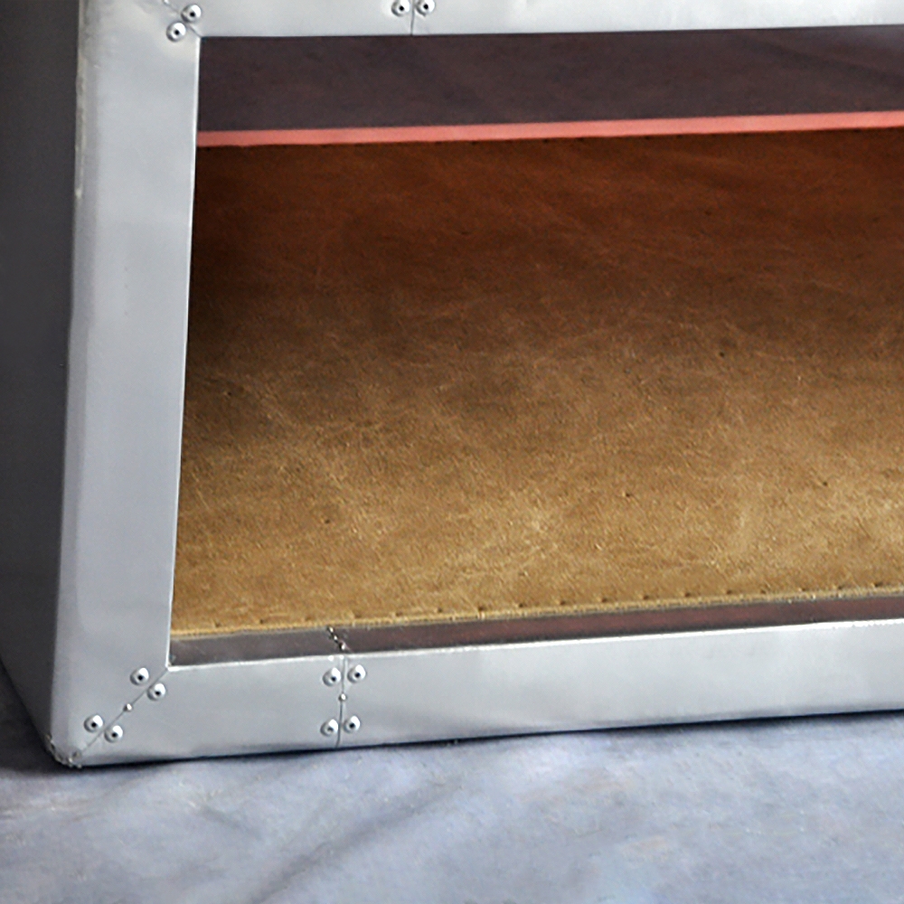 Industrial Coffee Table with Storage in Hollow-Frame Structure window image