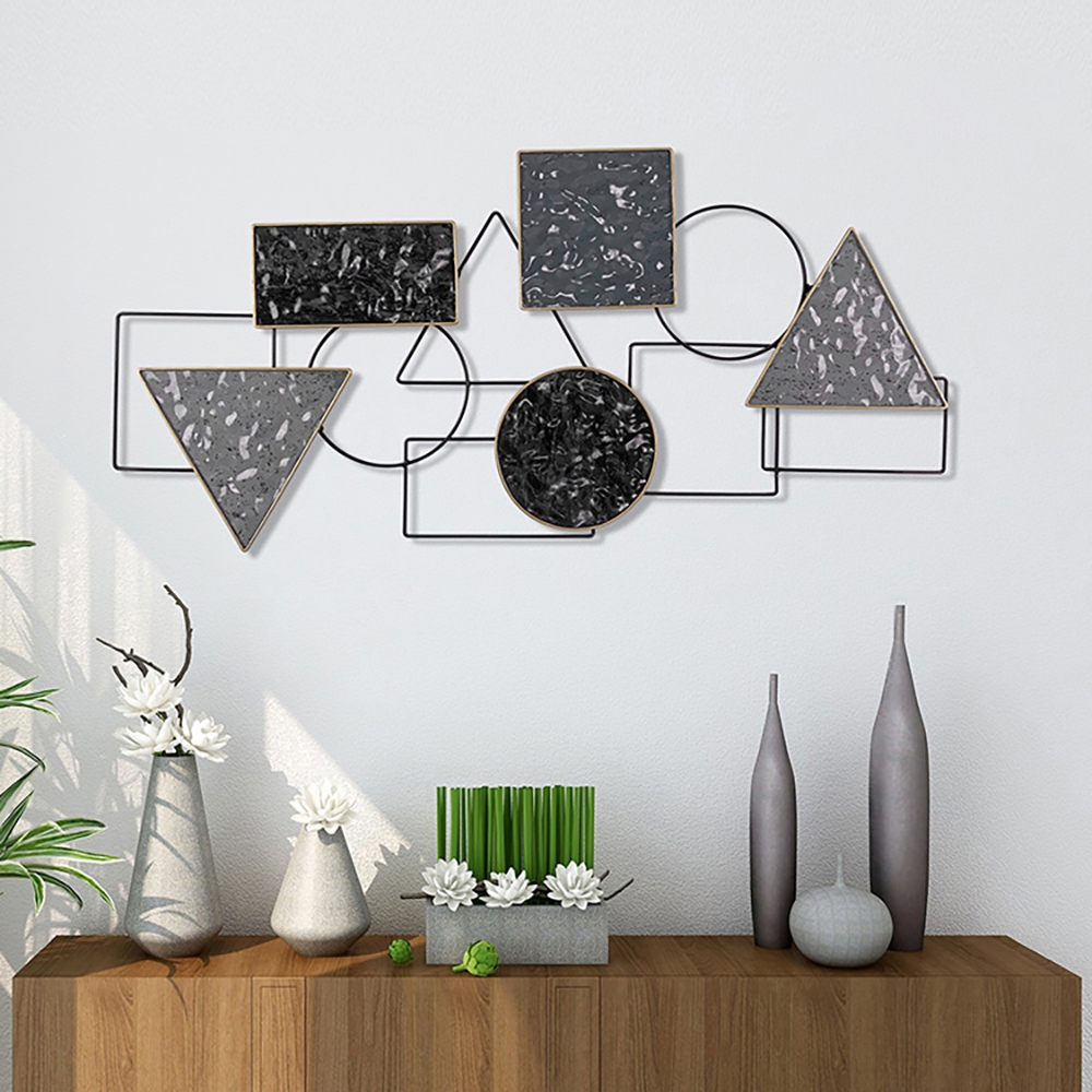 Modern Simple Geometric Patterns Metal Wall Decor Home Art window image