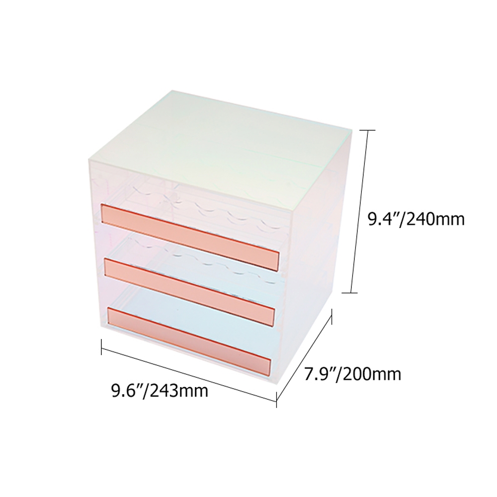 Acrylic Colourful Makeup Organiser Desk Storage Shelving 3-Tier window image