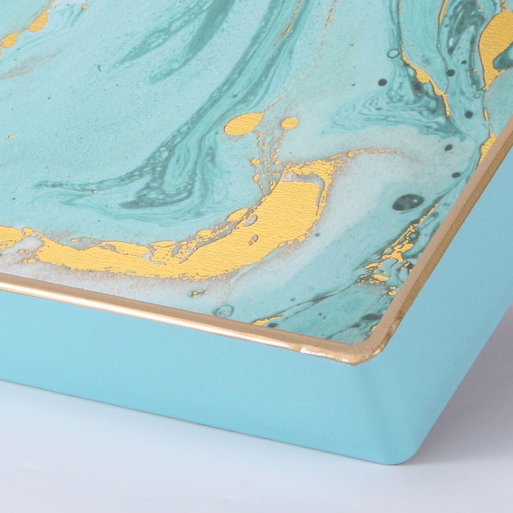 Modern Tray Desk Organizer in Metal in Blue/Black window image