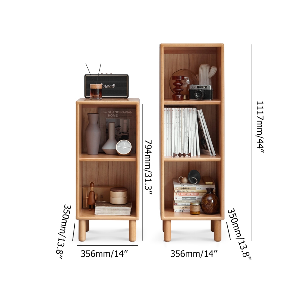 Rustieke moderne Etagere Boekenplank in Natural 43,9" Vensterafbeelding