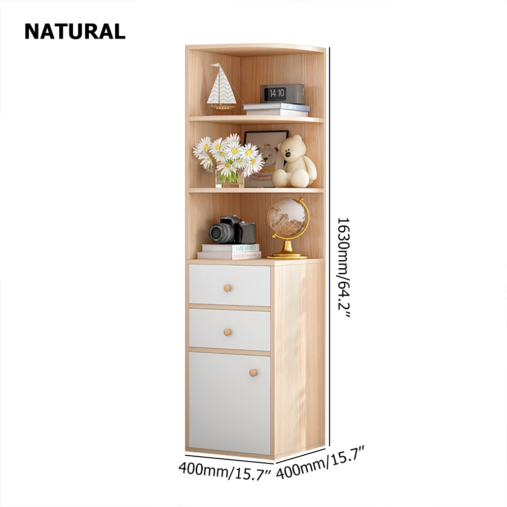 Countryside Cornor Bookshelf with Door in Natural window image