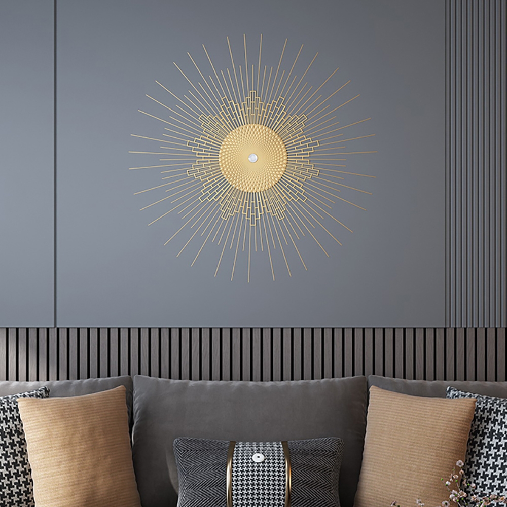 23.6" Modern Metal Gold Sun Home Abstract Wall Decor Art window image