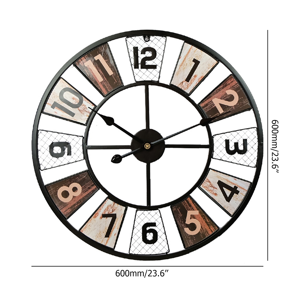 Industrial Retro Style 600mm Large Round Metal Hanging Wall Clock window image