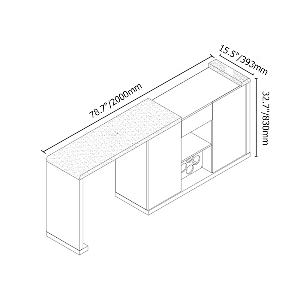 Contemporary Home Bar Adjustable Wine Rack Glass Rack in Walnut window image