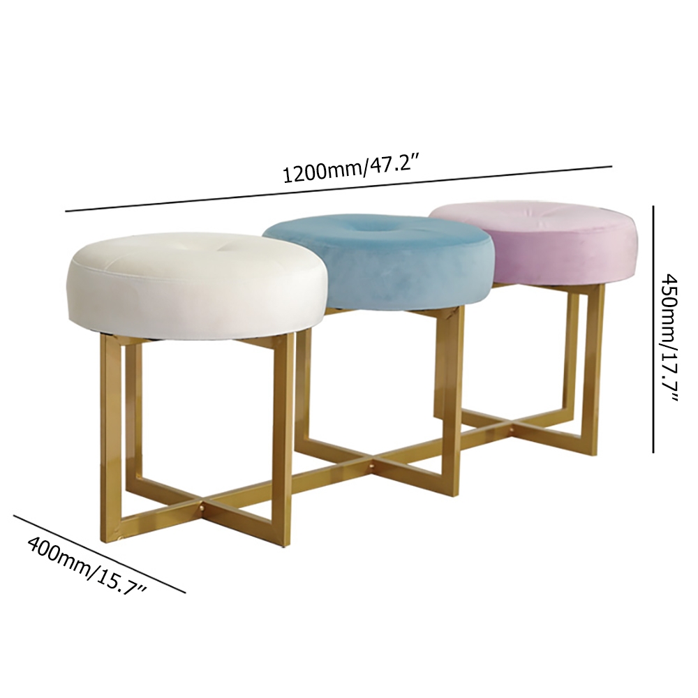 Nordic Bench Velvet Upholstered Bench Tree-In-One Chair Bench in Gold Finsh window image