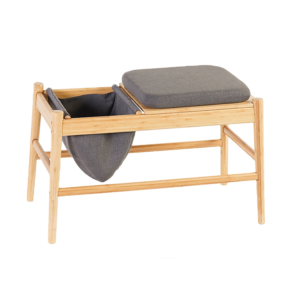 Table d'extrémité nordique avec rangement et coussin repose-pieds image de fenêtre