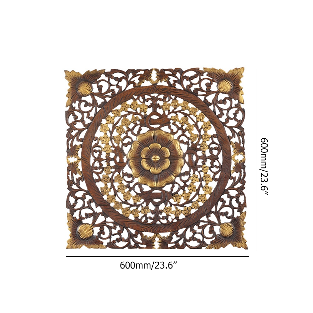 Geometric Patterns Hollow-out Wooden Carving Wall Decor Art window image