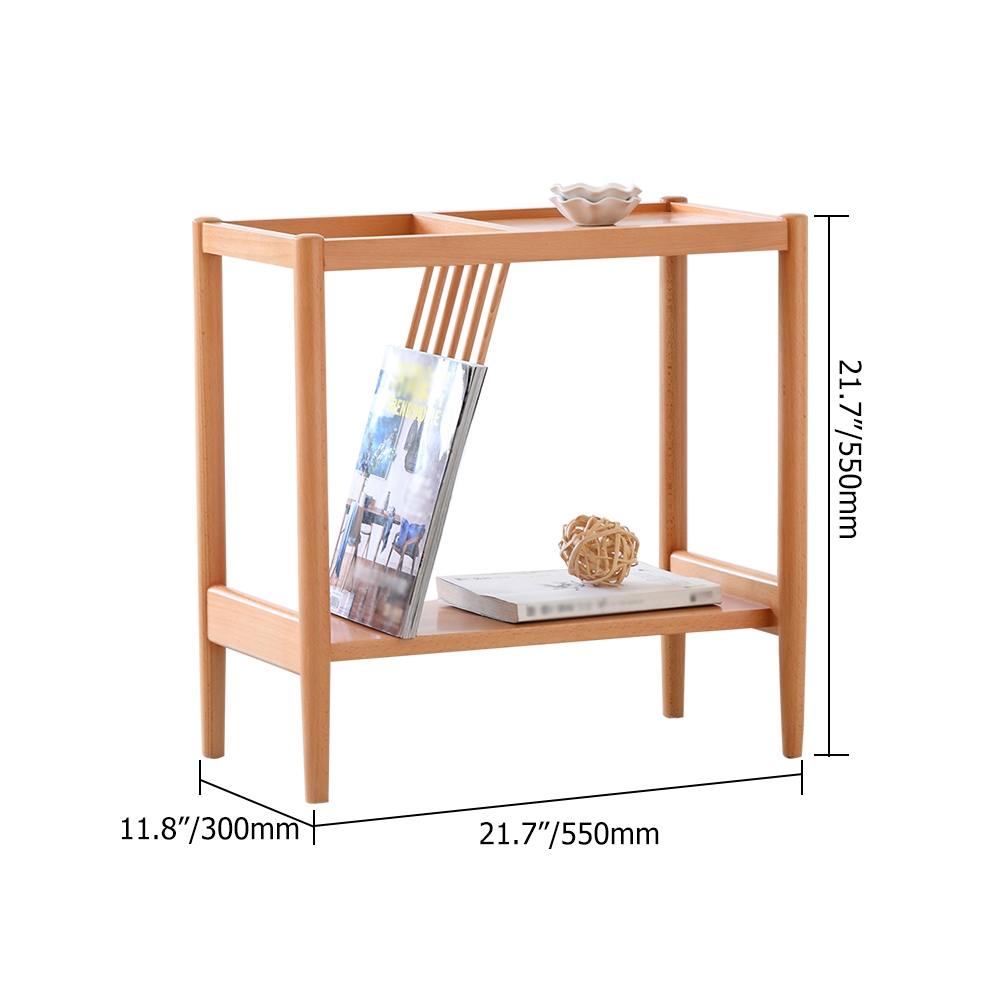 Modern 2-Tiered End Table with Shelf Wooden Side Table window image