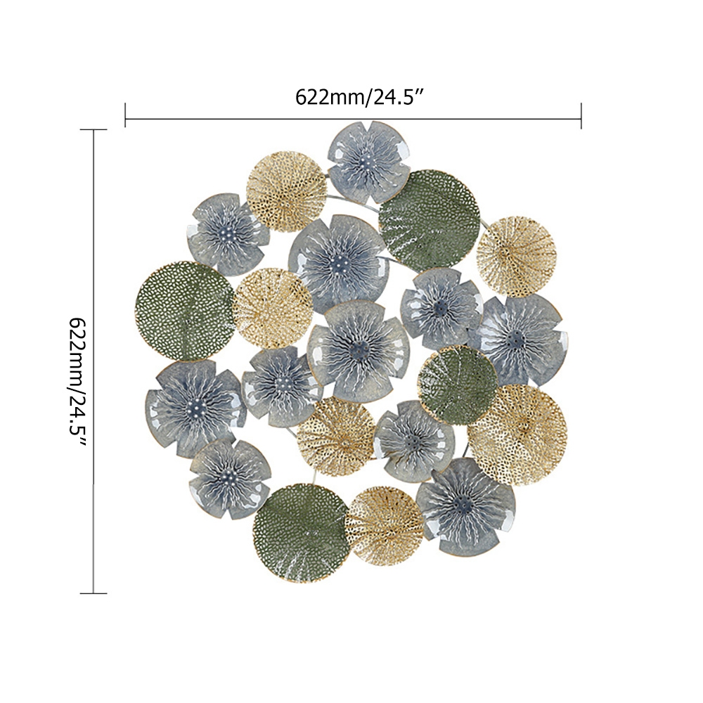 3D European Wall Decor Hanging Metal Round Flowers Art window image