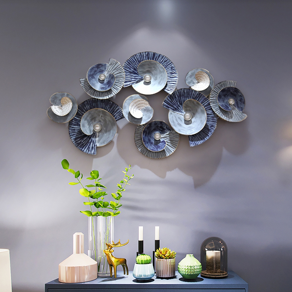 Geometrical Metal Round Retro Wall Decor 3D Home Art window image