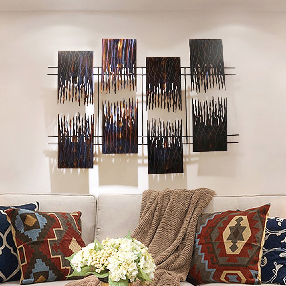 990mm x 705mm Modern Style 3D Hollow-out Metal Wall Decor Home Sofa Background window image