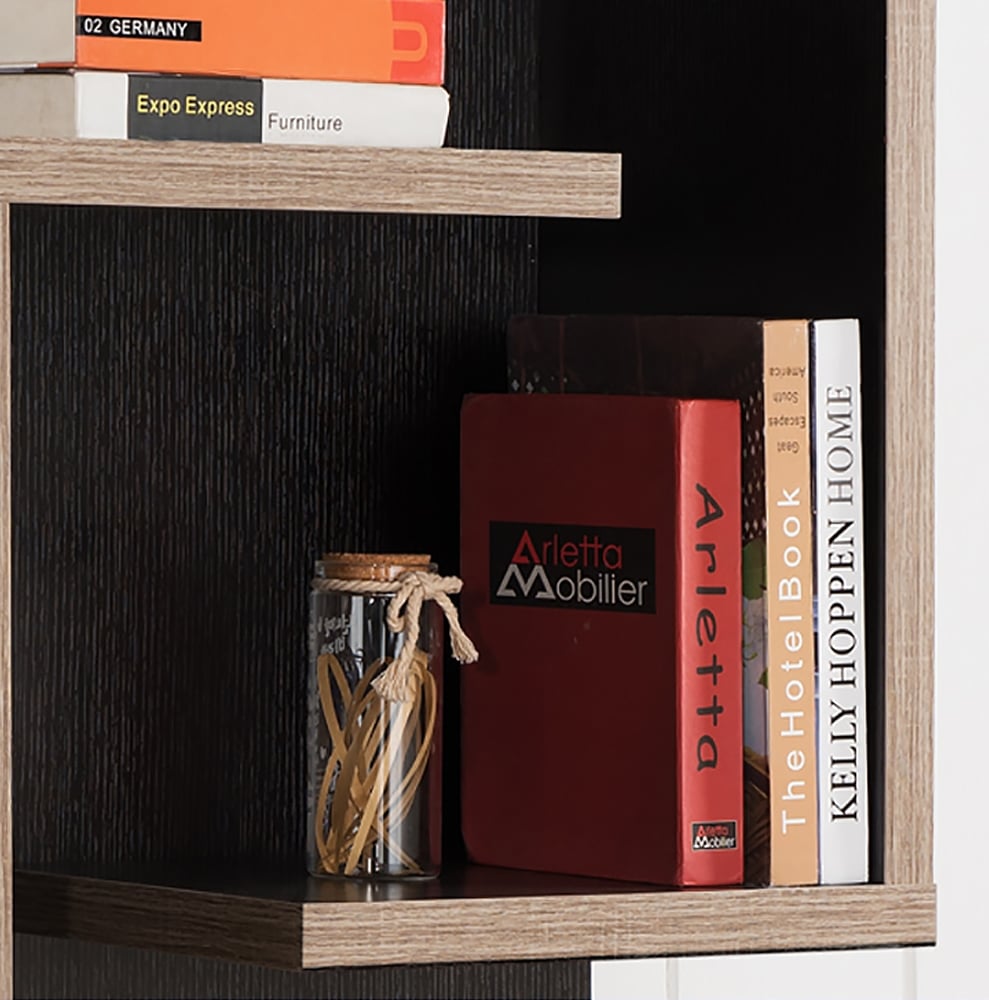 64.9" Maze Standing Etagere Bookshelf in Black window image