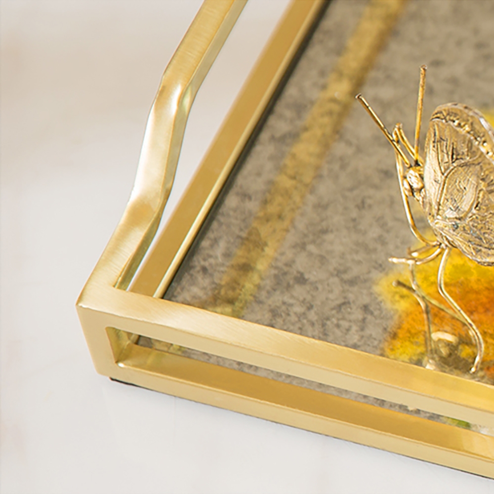 Modern Decor Tray Desk Organiser in Gold window image