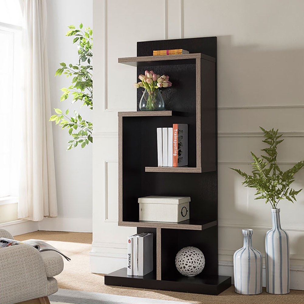64.9" Maze Standing Etagere Bookshelf in Black window image