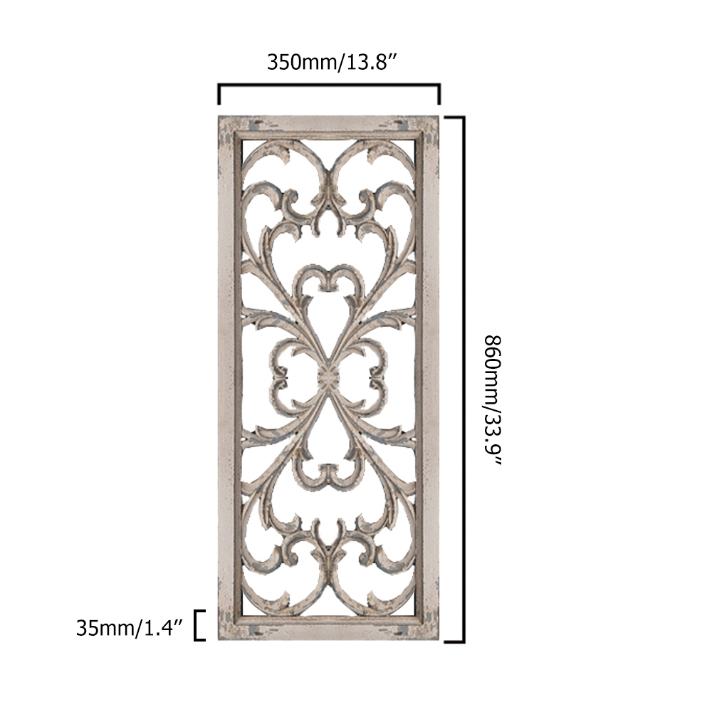 860mm x 350mm Rustic Farmhouse Wood Flower Wall Decor window image