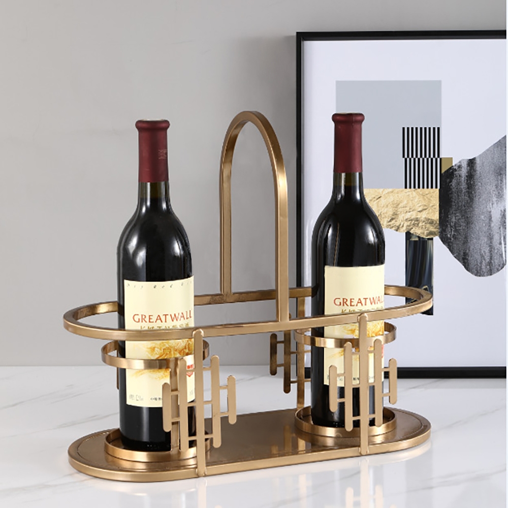 Nordic Geometric Decor Wine Rack with Handle｜Homary