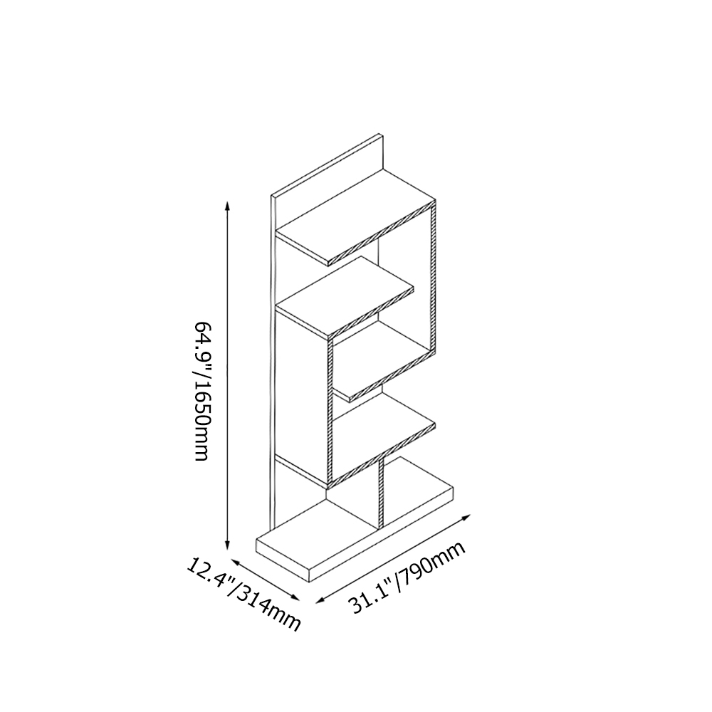 64.9" Maze Standing Etagere Bookshelf in Black window image