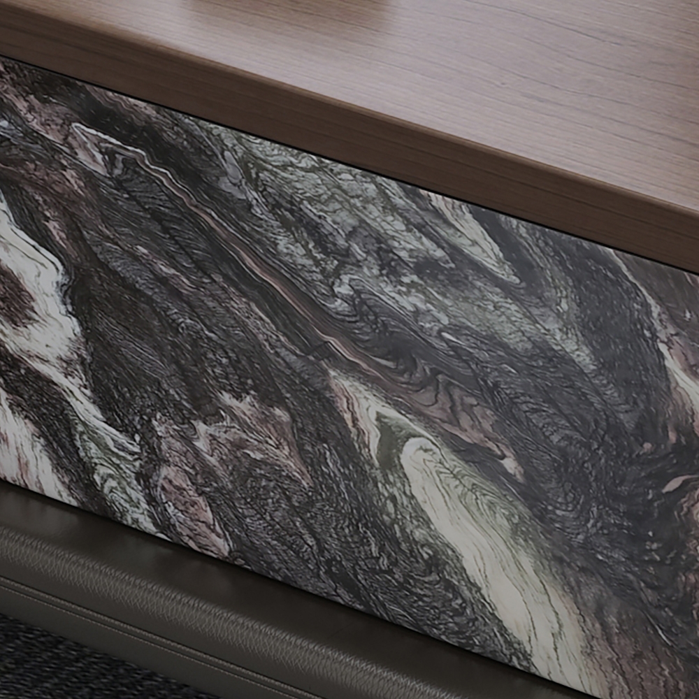 Modern Rectangular Coffee Table with Drawer Metal Legs Accent Table window image